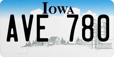 IA license plate AVE780