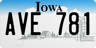 IA license plate AVE781