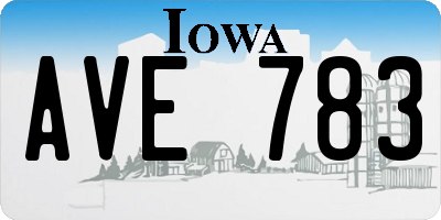 IA license plate AVE783