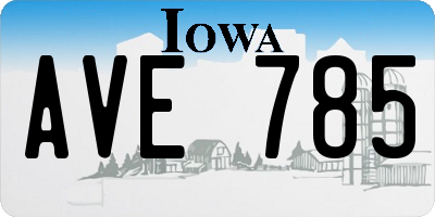 IA license plate AVE785