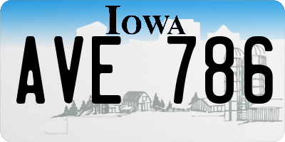 IA license plate AVE786