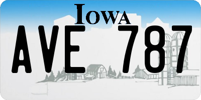 IA license plate AVE787