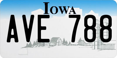 IA license plate AVE788
