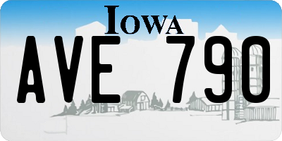 IA license plate AVE790