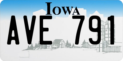 IA license plate AVE791