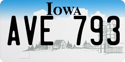 IA license plate AVE793