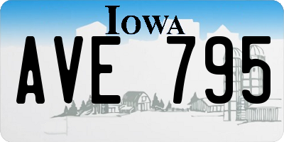 IA license plate AVE795