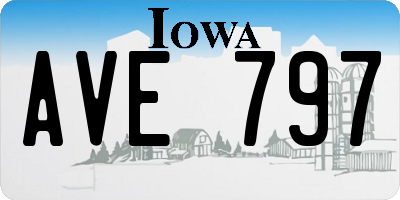 IA license plate AVE797