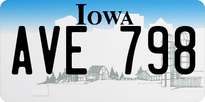 IA license plate AVE798