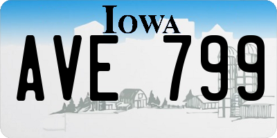 IA license plate AVE799