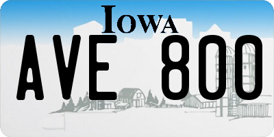 IA license plate AVE800