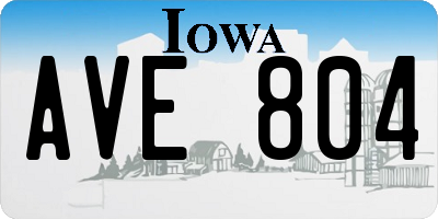 IA license plate AVE804