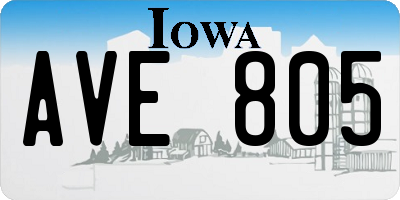 IA license plate AVE805