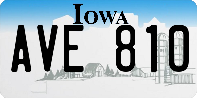IA license plate AVE810