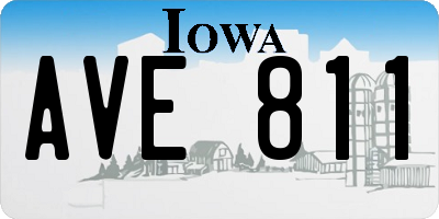 IA license plate AVE811