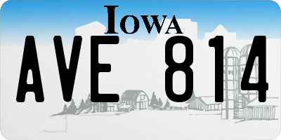IA license plate AVE814