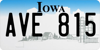 IA license plate AVE815