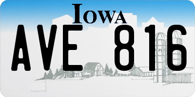 IA license plate AVE816