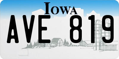 IA license plate AVE819