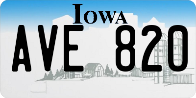 IA license plate AVE820