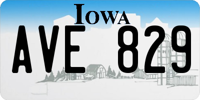 IA license plate AVE829