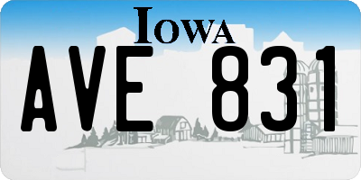 IA license plate AVE831