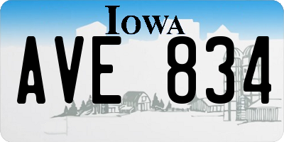IA license plate AVE834