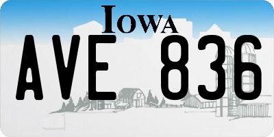 IA license plate AVE836