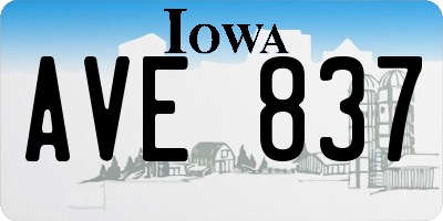 IA license plate AVE837