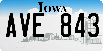 IA license plate AVE843