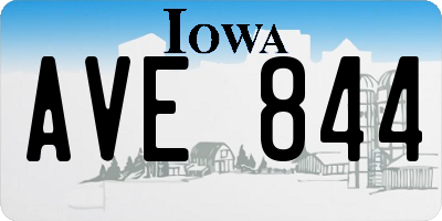IA license plate AVE844