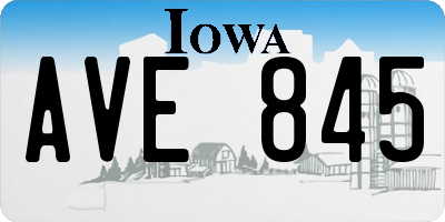 IA license plate AVE845