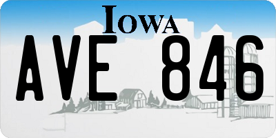 IA license plate AVE846