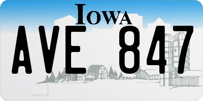 IA license plate AVE847