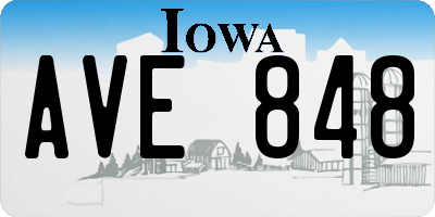 IA license plate AVE848
