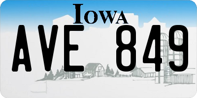 IA license plate AVE849