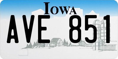 IA license plate AVE851