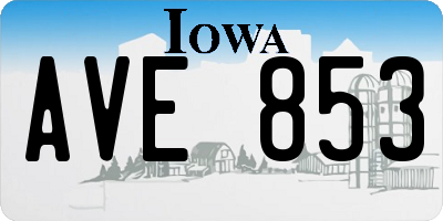 IA license plate AVE853
