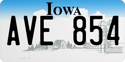 IA license plate AVE854