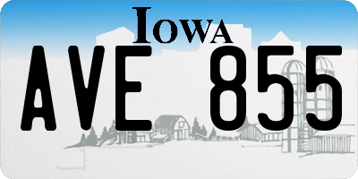 IA license plate AVE855