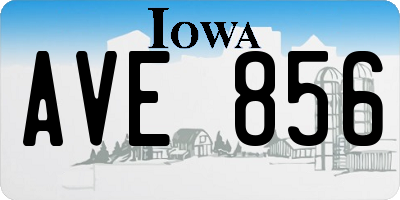 IA license plate AVE856