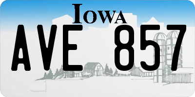 IA license plate AVE857