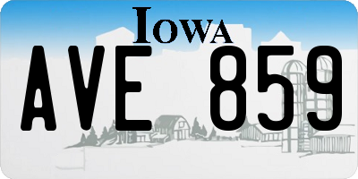 IA license plate AVE859