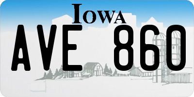 IA license plate AVE860