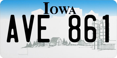 IA license plate AVE861