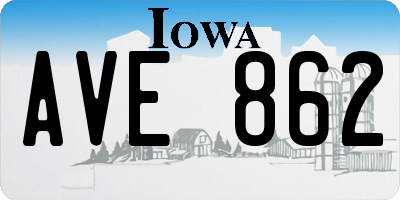 IA license plate AVE862