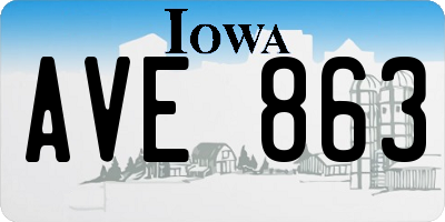 IA license plate AVE863
