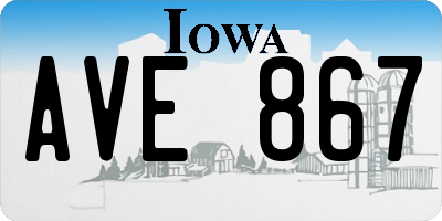 IA license plate AVE867