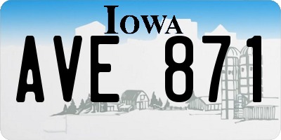 IA license plate AVE871