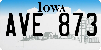 IA license plate AVE873